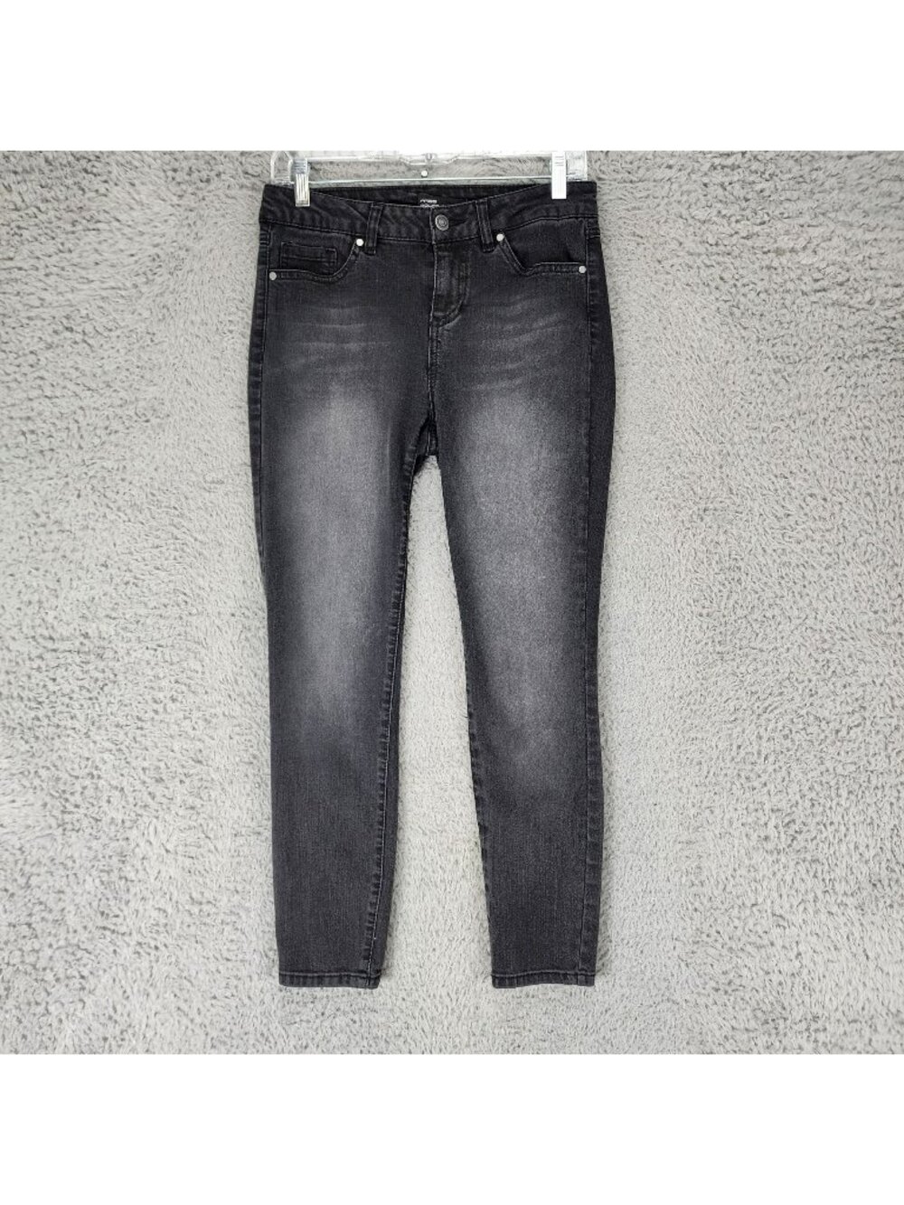 Poured In Blue Jeans Womens 4 Black Stretch Denim Skinny